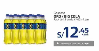Makro Gaseosa oro / big cola pack de 15 unids. x 400 ml. c/u oferta