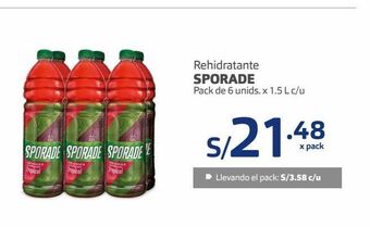 Makro Rehidratante sporade pack de 6 unids. x 1.5 l c/u oferta