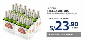 Makro Cerveza stella artois pack de 6 botellas x 330 ml. c/u oferta