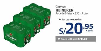 Makro Cerveza heineken pack de 6 latas x 330 ml. c/u oferta