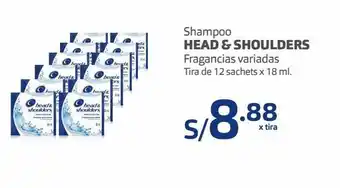 Makro Shampoo head & shoulders fragancias variadas tira de 12 sachets x 18 ml. oferta