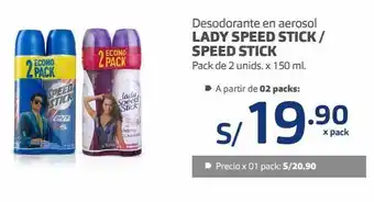Makro Desodorante en aerosol lady speed stick / speed stick pack de 2 unids. x 150 ml oferta