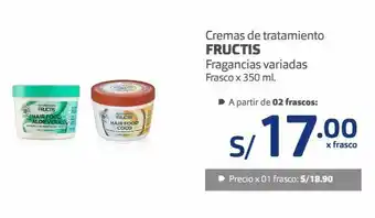 Makro Cremas de tratamiento fructis fragancias variadas frasco x 350 ml. oferta