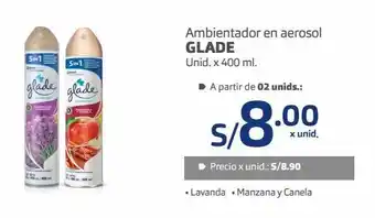 Makro Ambientador en aerosol glade unid. x 400 ml. oferta