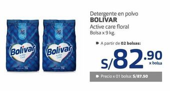 Makro Detergente en polvo bolivar active care floral bolsa x 9 kg. oferta