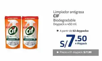 Makro Limpiador antigrasa cif biodegradable doypack x 450 ml. oferta