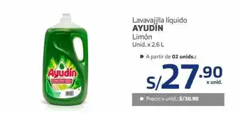 Makro Lavavajilla líquido ayudín limón unid. x 2.6 l oferta