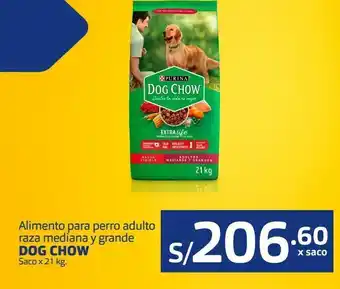 Makro Alimento para perro adulto raza mediana y grande dog chow saco x 21 kg. oferta