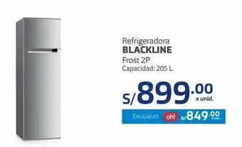 Makro Refrigeradora blackline frost 2p capacidad: 205 l oferta