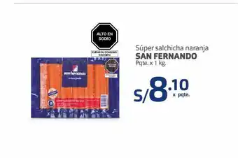 Makro Súper salchicha naranja san fernando x 1kg oferta
