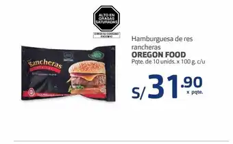 Makro Hamburguesa de res rancheras oregon food x 10 un oferta
