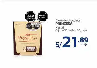 Makro Barra de chocolate princesa x 20un oferta