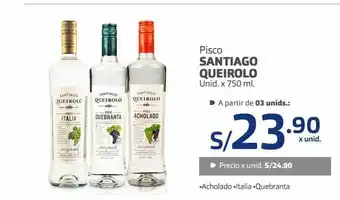 Makro Pisco santiago queirolo x 750ml oferta