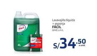 Makro Lavavajillas + esponja fácil x 4l oferta