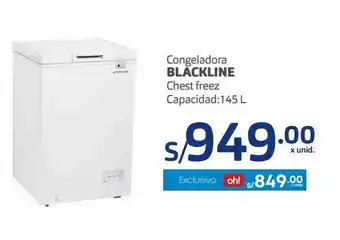Makro Congeladoras blackline 145l oferta