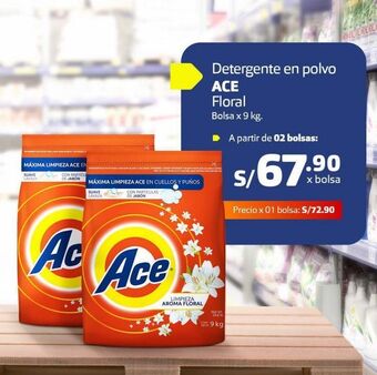 Makro Detergente en polvo ace floral bolsa x 9 kg oferta