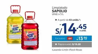 Makro Limpiatodo sapolio unid. x 5 l oferta