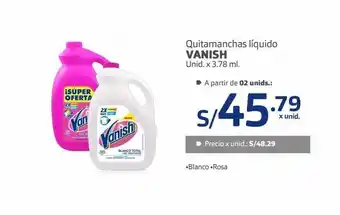 Makro Quitamanchas líquido vanish unid. x 3.78 ml oferta