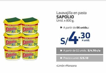Makro Lavavajilla en pasta sapolio unid. x 800 g. oferta