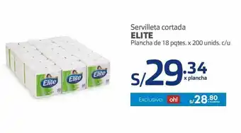 Makro Servilleta cortada elite plancha de 18 pqtes. x 200 unids. c/u oferta