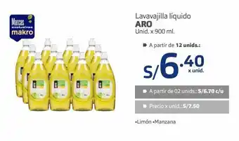 Makro Lavavajilla líquido aro unid. x 900 ml. oferta