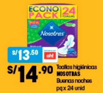 Plaza Vea Toallas Higiénicas Nosotras 24 unid oferta
