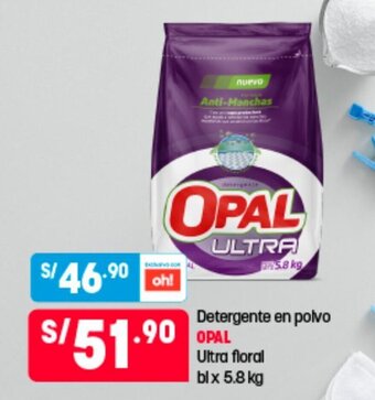 Plaza Vea Detergente en Polvo Opal 5.8kg oferta