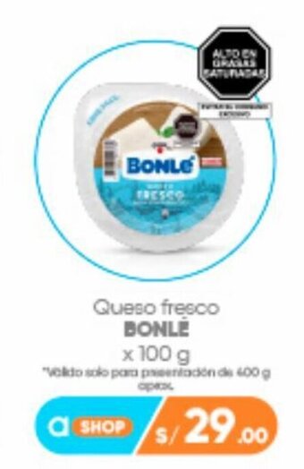 Plaza Vea Queso Fresco Bonlé 100g oferta
