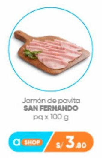 Plaza Vea Jamón de Pavita San Fernando 100g oferta