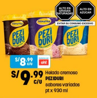 Plaza Vea Helado Cremoso Peziduri Sabores Variados 930ml oferta