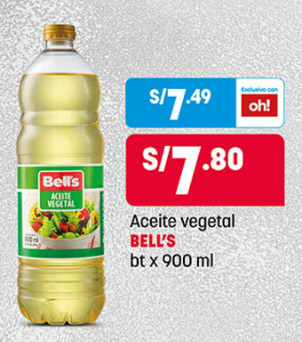 Plaza Vea Aceite Vegetal Bell's 900ml oferta