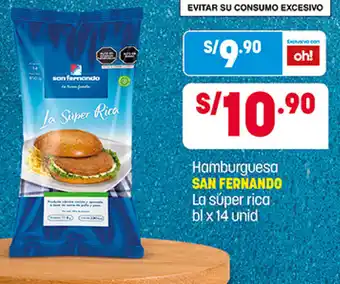 Plaza Vea Hamburguesa San Fernando La Súper Rica 14 unid oferta
