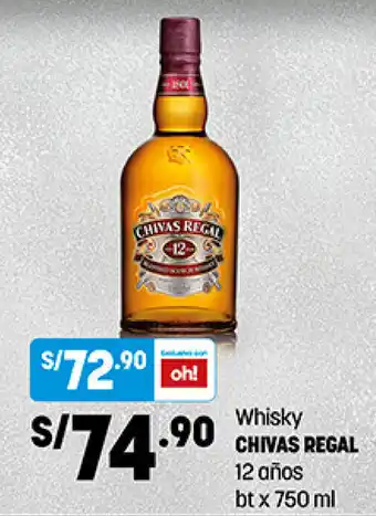 Plaza Vea Whisky Chivas Regal 12 años 750ml oferta