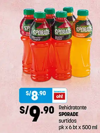 Plaza Vea Rehidratante Sporade Surtidos 6 x 500ml oferta