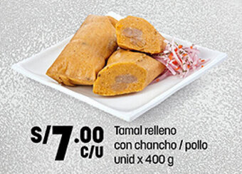 Plaza Vea Tamal RElleno con Chancho/Pollo 400g oferta