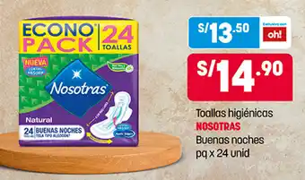 Plaza Vea Toallas Higiénicas Nosotras 24 unid oferta