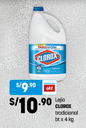 Plaza Vea Lejia Clorox Tradicional 4kg oferta