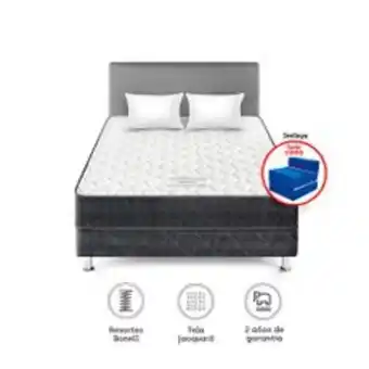 Metro Paraíso juego de dormitorio 2 plazas lifestyle: box tarima + cabecera + sofá cama + 2 almohadas oferta