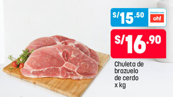 Plaza Vea Chuleta de Brazuelo de Cerdo oferta