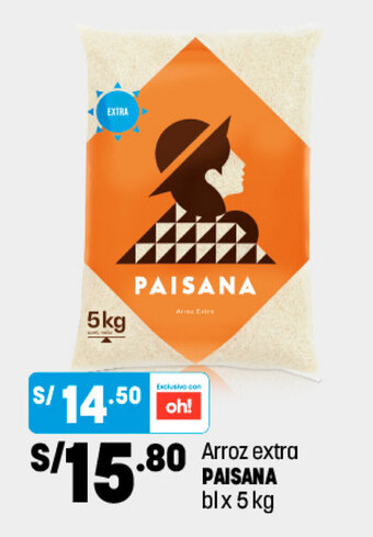 Plaza Vea Arroz Extra Paisana 5kg oferta