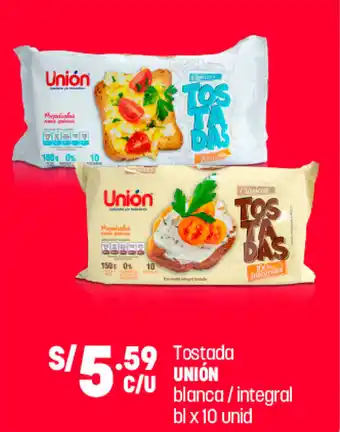 Plaza Vea Tostada Unión Blanca/Integral 10 unid oferta