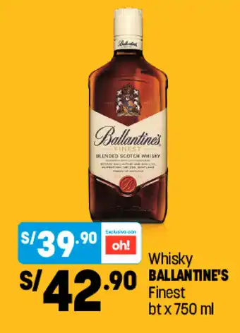 Plaza Vea Whisky Ballantine's Finest 750ml oferta