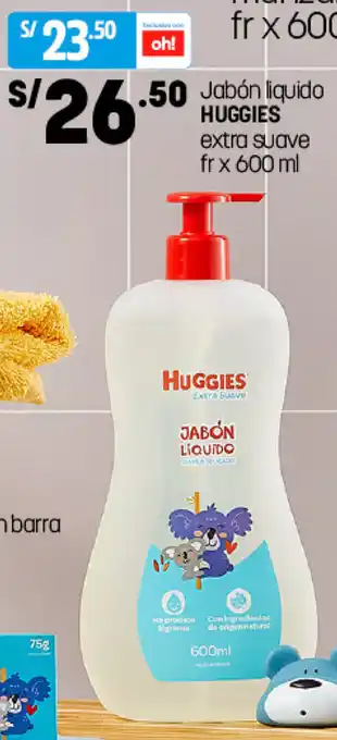 Plaza Vea Jabón Líquido Huggies Extra Suave 600ml oferta
