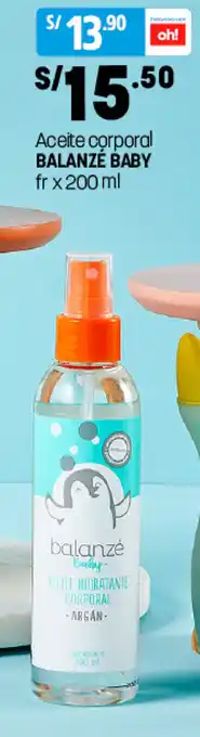 Plaza Vea Aceite Corporal Balanzé Baby 200ml oferta