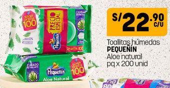 Plaza Vea Toallitas Húmedas Pequeñín Aloe Natural 200 unid oferta