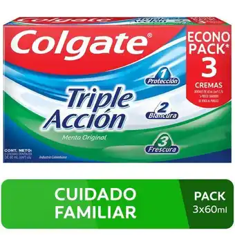Vivanda Pasta dental colgate triple acción tubo 60ml paquete 3un oferta