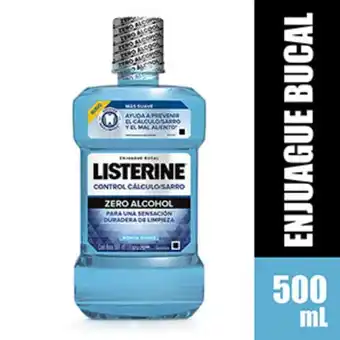 Mifarma Enjuague bucal listerine control sarro zero alcohol - frasco 500 ml oferta