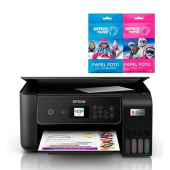 Hiraoka Impresora multifuncional inalámbrica epson ecotank l3260 + papel foto adhesivo brillante 120g x 25 hojas jumbo + papel foto b oferta