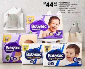 Plaza Vea Pañal Babysec Premium /Super Premium M, G, XG, XXG oferta