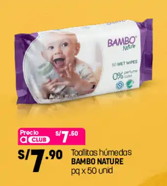 Plaza Vea Toallitas Húmedas Bambo Nature 50 unid oferta